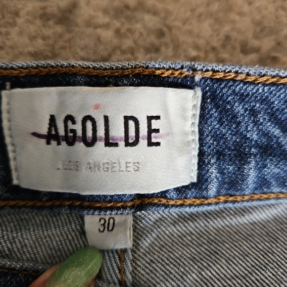 Agolde Womens Dark Wash Riley High Rise Straight Crop Jean In Control 30 - Picture 7 of 11